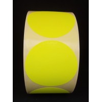 F3733 rol @ 1.500 etiketten permanent rond 62 fluor geel blanco F3733 rol @ 1.500 etiketten permanent rond 62 fluor geel blanco